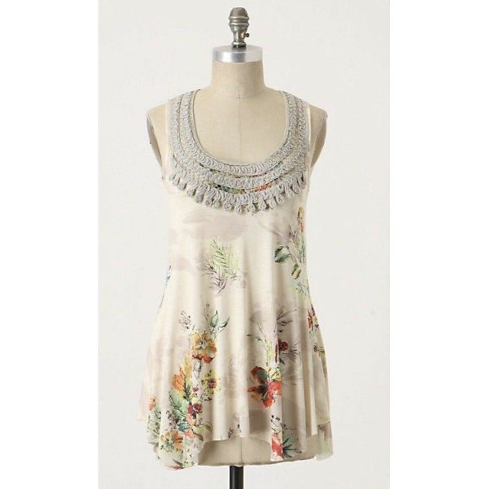 Weston Wear Floral Drapey Flowy Embellished Neck